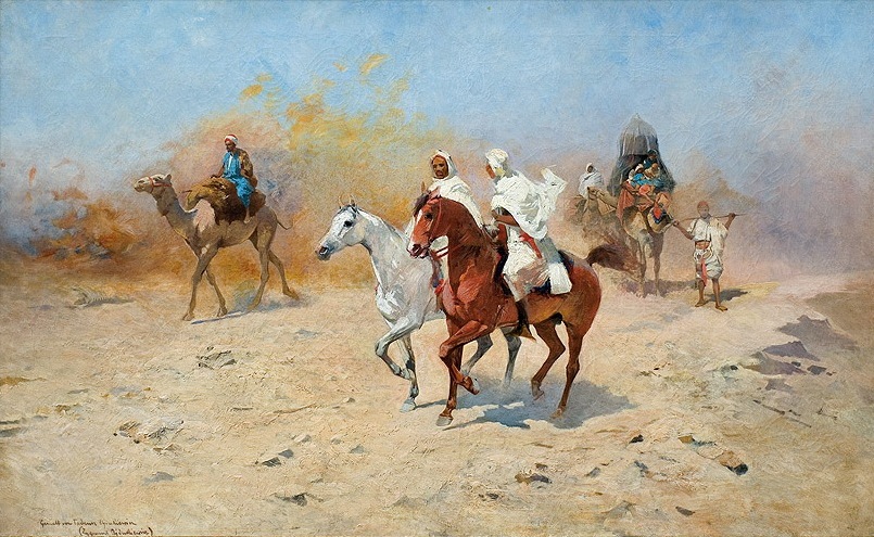 Camel Caravan at the Desert