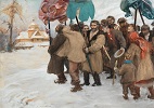 Zima w Karpatach: procesja Hucułów