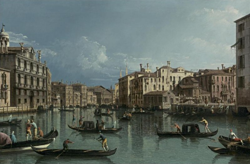 Grand Canal, Looking North from the Palazzo Contarini Dagli Scrigni to the Palazzo Rezzonico