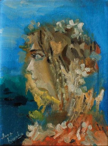 Profile of a Woman with Flowers