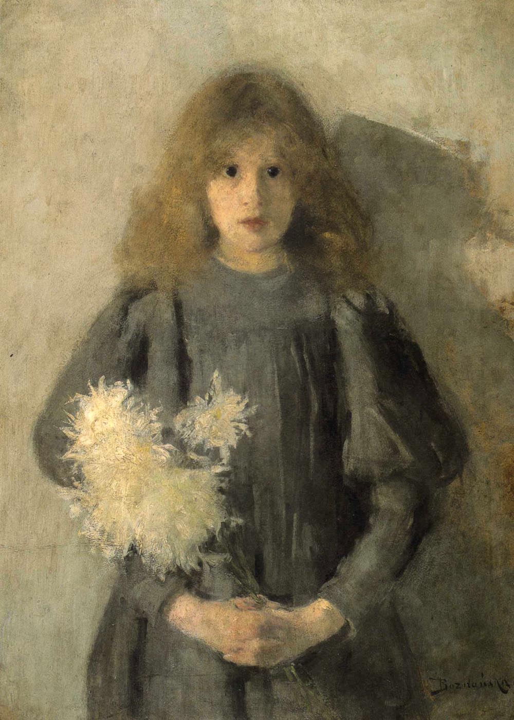 Girl with Chrysanthemums