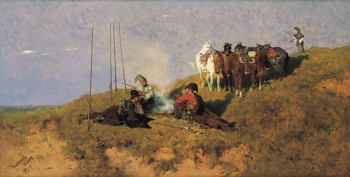 Cossack Patrol by a Bonfire