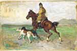 Rider with Greyhounds