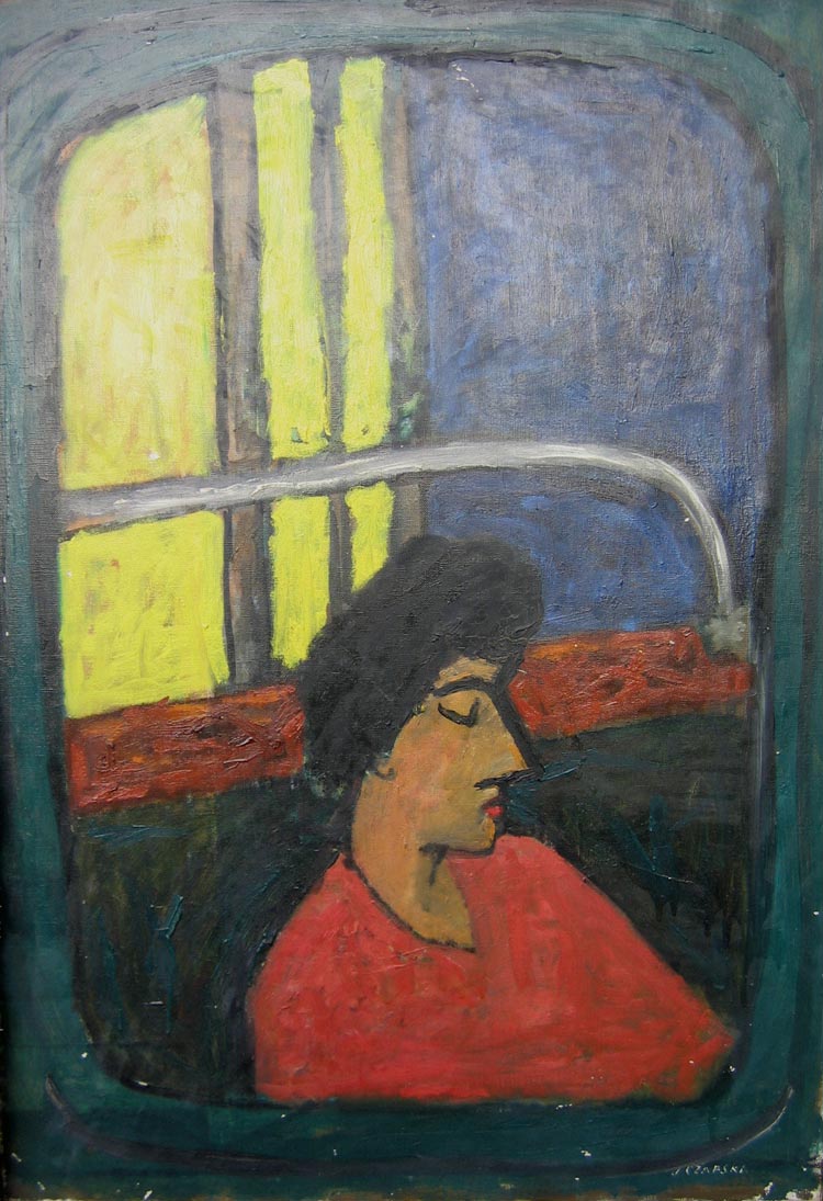 Coach with a Woman in Red (Wagon avec Femme en Rose)