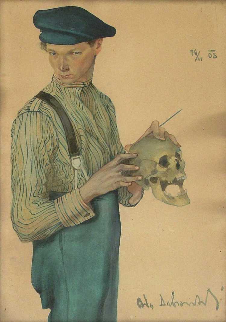 Portrait of a Painter with a Skull