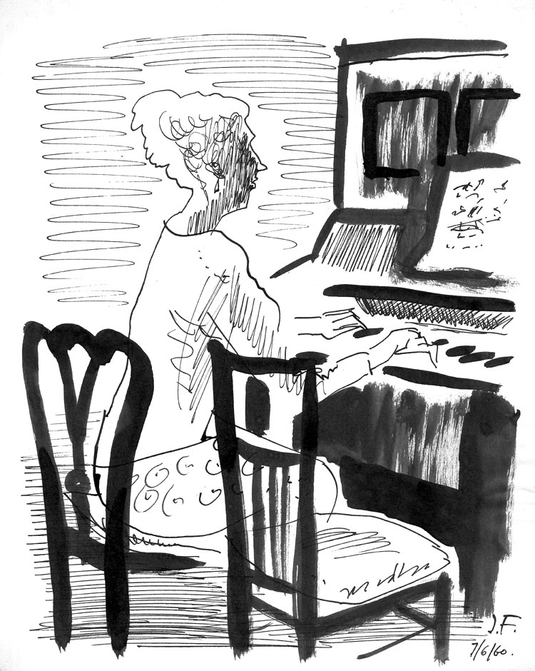 Kobieta przy pianinie