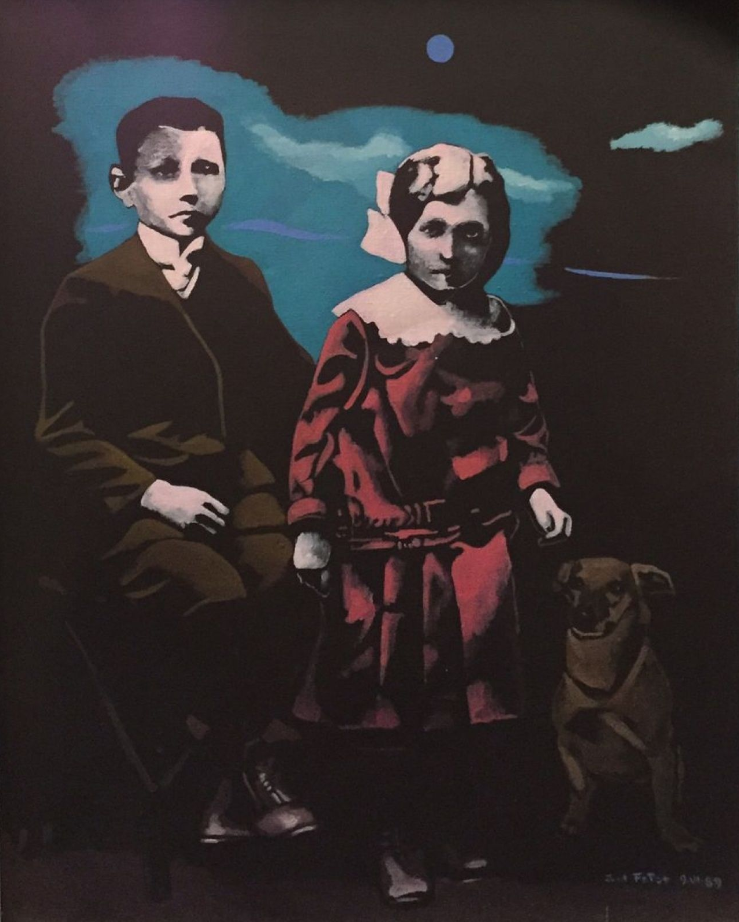 Two Children with a Dog