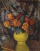 Peonies in a Yellow Vase