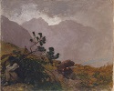 Pejzaż tatrzański z góralem (Ulewa w Tatrach)