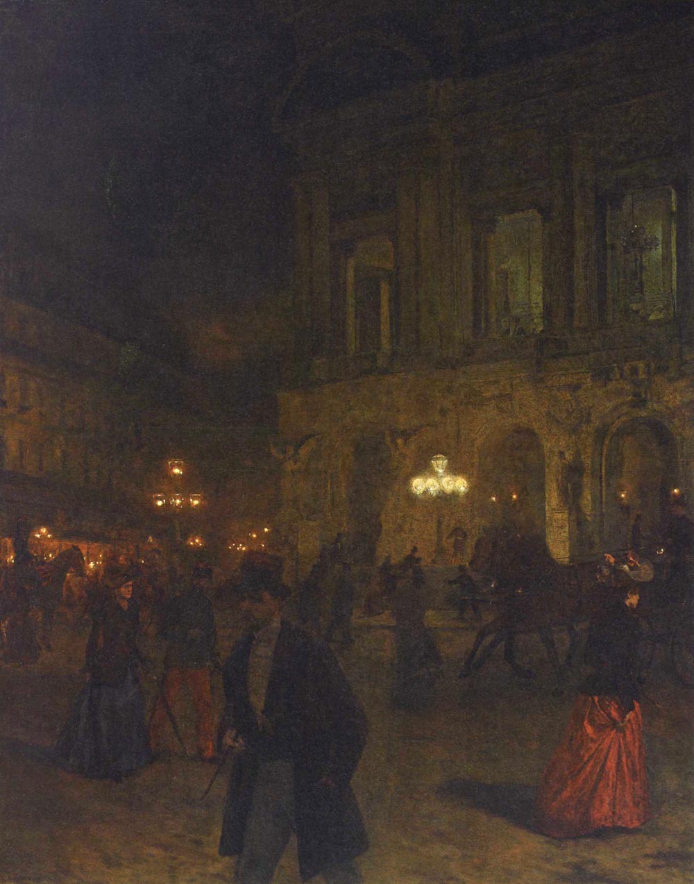 Parisian Opera House at Night