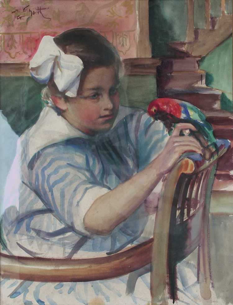 Girl with a Parrot