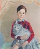 Chłopczyk z kotem perskim