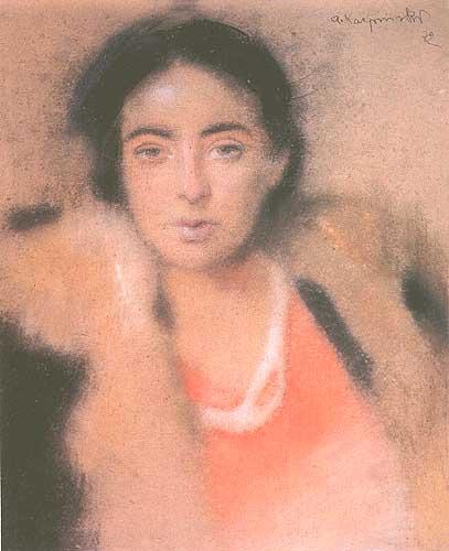 Portrait of a Woman in Red Dress