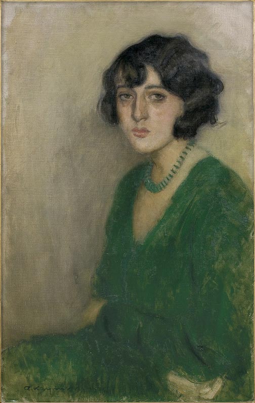 Portrait of a Woman in a Green Dress