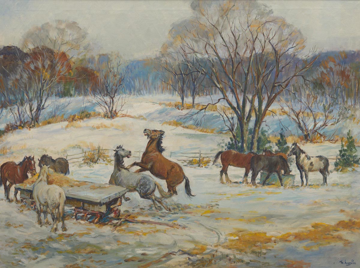 Winter Landscape with Horses