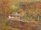 Impressionist Village Landscape