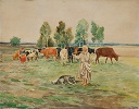 Pastuszek z krowami