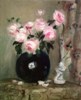 Black Vase with Roses