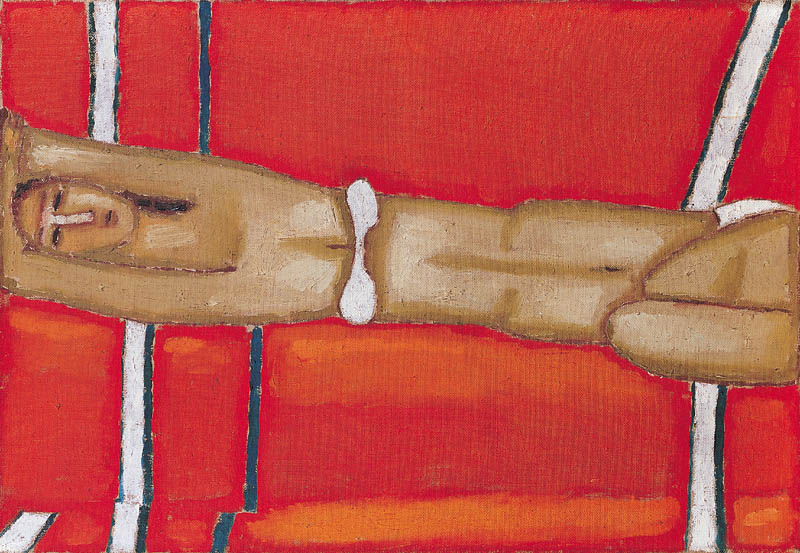 Nude on the Red Background