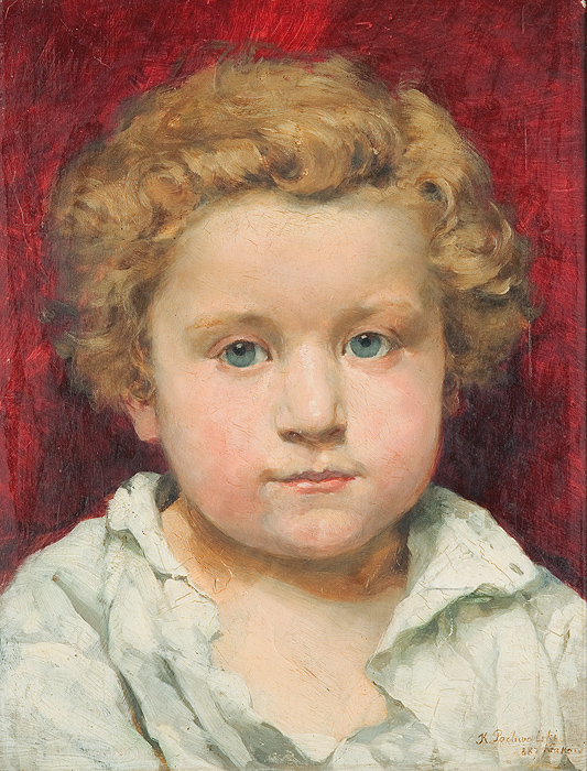 Portret jasnowłosego dziecka