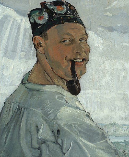 Autoportret z fajką