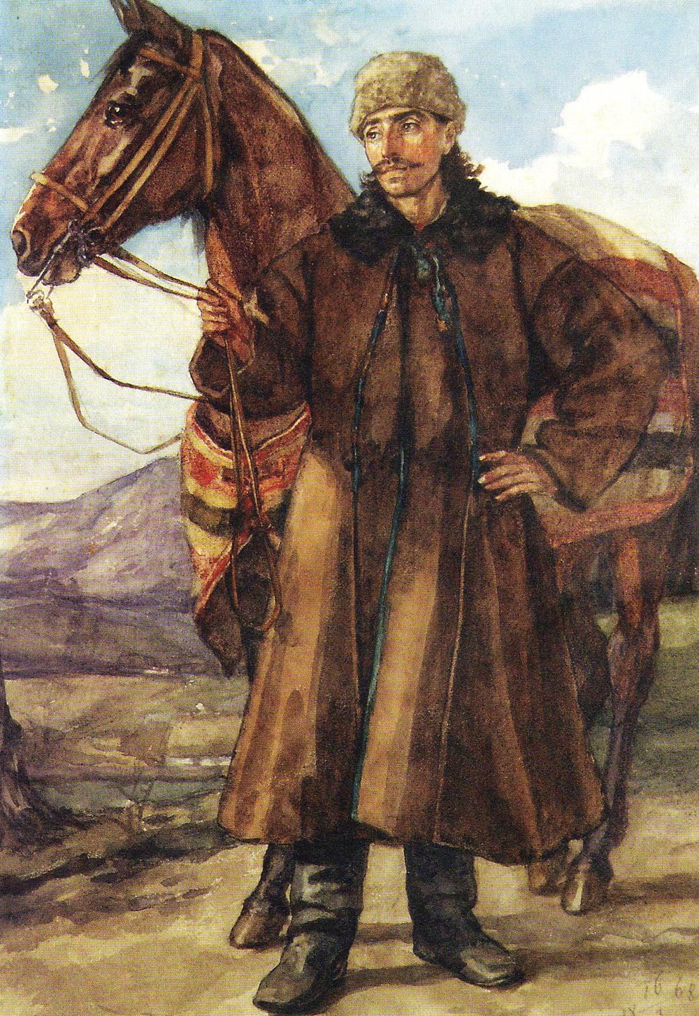Groom Ivan with a Horse Dickyt