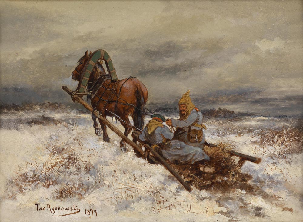 Two Soldiers on a Sled