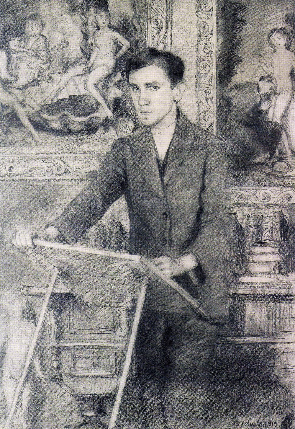 Autoportret z pulpitem rysowniczym