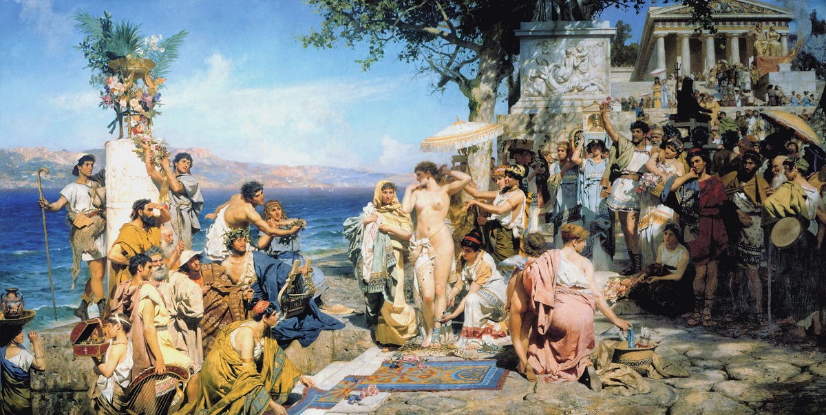 Fryne na święcie Posejdona w Eleusis