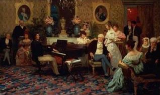 Chopin grający na fortepianie w salonie księcia Radziwiłła, 1887