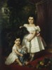 Portrait of Mary Rosa and Rosa Mary Caroline Kronenberg with a Dog