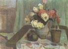 Still Life with a Vase of Flowers and a Pot of Tulips