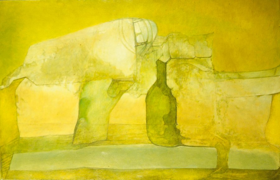 Composition with a Bottle