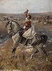 Portret Petöfiego na koniu na tle taboru