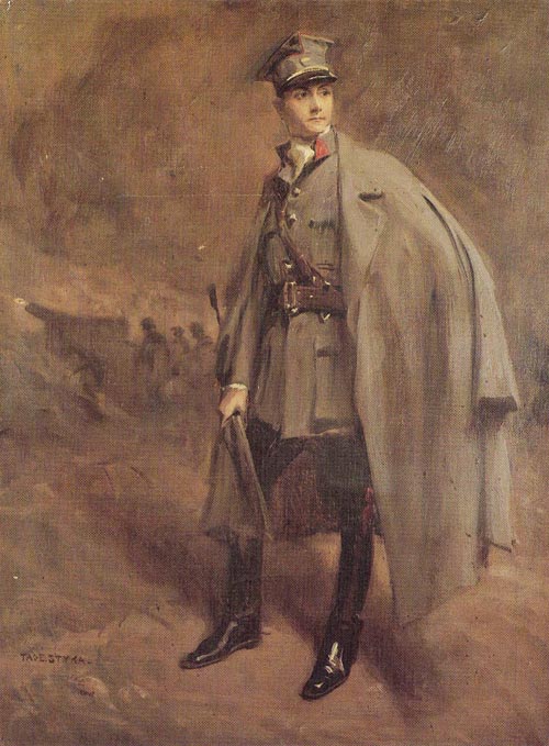 Portret Adama Styki w mundurze Hallerczyka