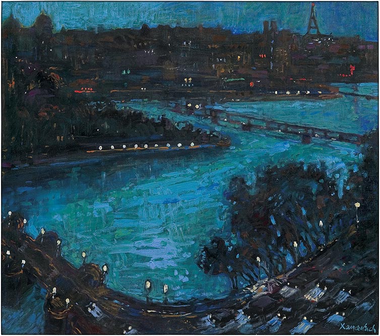 Pejza nocny z Parya - widok na Pont Neuf i Pone des Arts