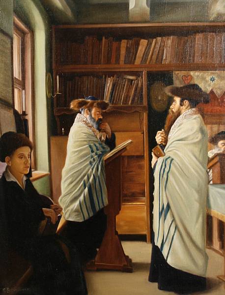 Three Rabbis in a Synagogue