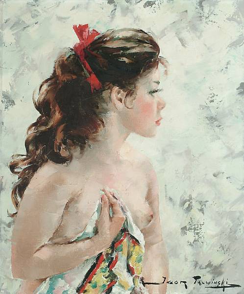 Young Woman with Red Ribbon