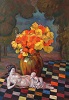 Still Life with Flowers and Japanese Figurine