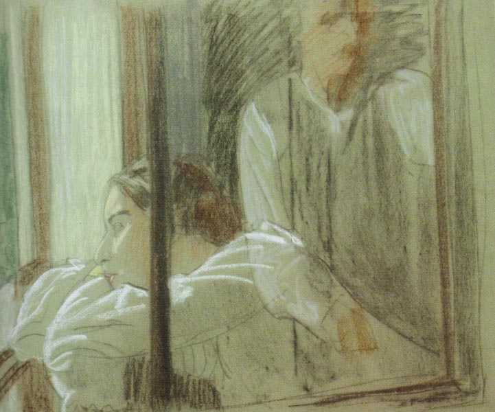 Autoportret z żoną w oknie