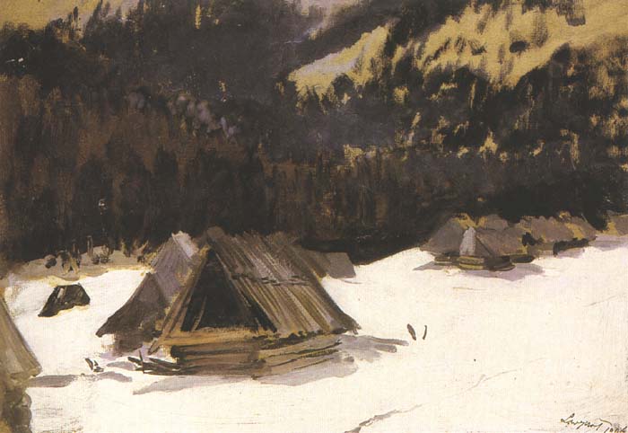 Huts in Snow
