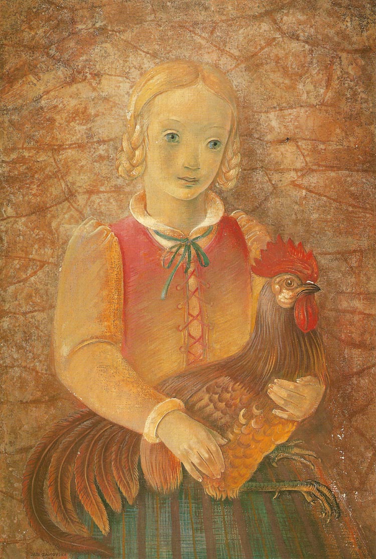 Girl with a Rooster